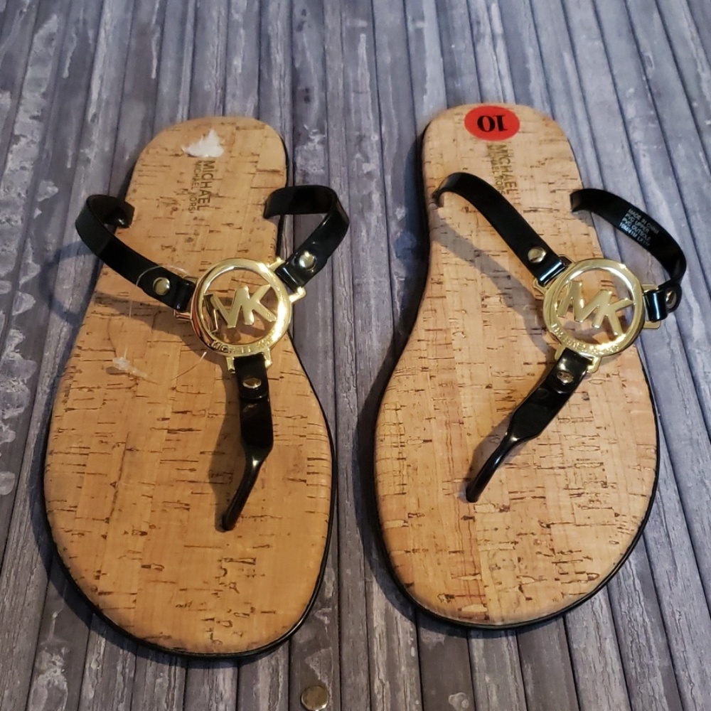 Michael Kors cork flip flops